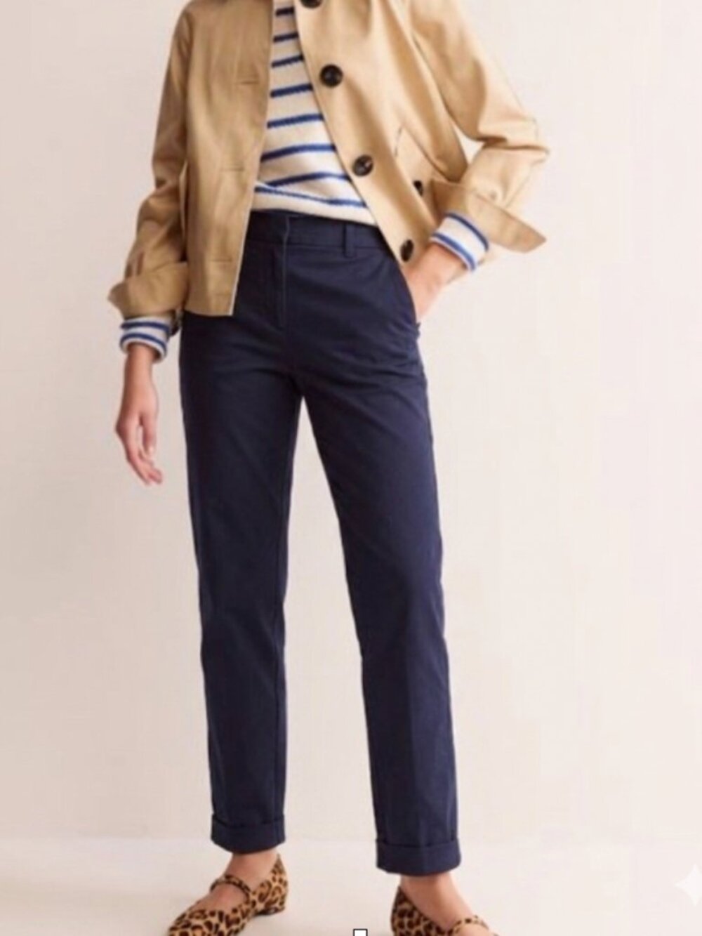 2/$29 Tommy Hilfiger Pants Womens 10 Blue Straight Leg Chino Brushed